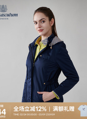 Aquascutum/雅格狮丹秋冬新品时尚女可脱卸帽修身外套Q5050EL021