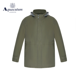 休闲连帽男加厚保暖外套风衣Q4851EI011 Aquascutum 雅格狮丹新款