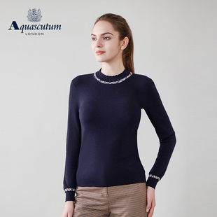 Aquascutum 时尚 女绵羊毛格纹针织衫 Q5067EL011 雅格狮丹秋冬新品