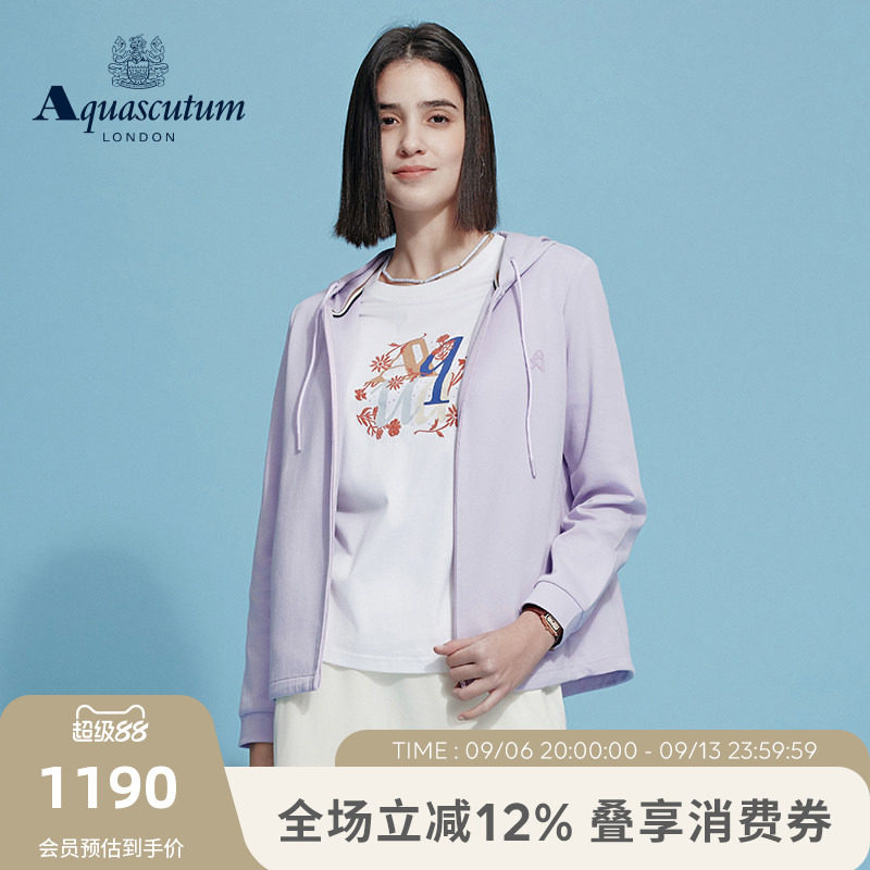 【雅格狮丹】女休闲连帽开衫卫衣图片