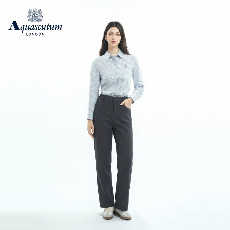 Aquascutum/雅格狮丹2026秋冬新品女弹力舒适混纺百搭休闲运动裤