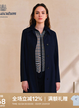 Aquascutum/雅格狮丹秋冬新品时尚女绵羊毛呢大衣外套Q5001EL011