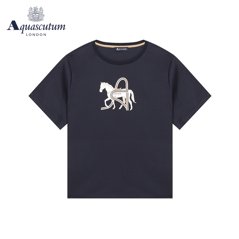 Aquascutum/雅格狮丹春夏新品女士t恤上衣短袖修身百搭Q4770EL031 女装/女士精品 T恤 原图主图