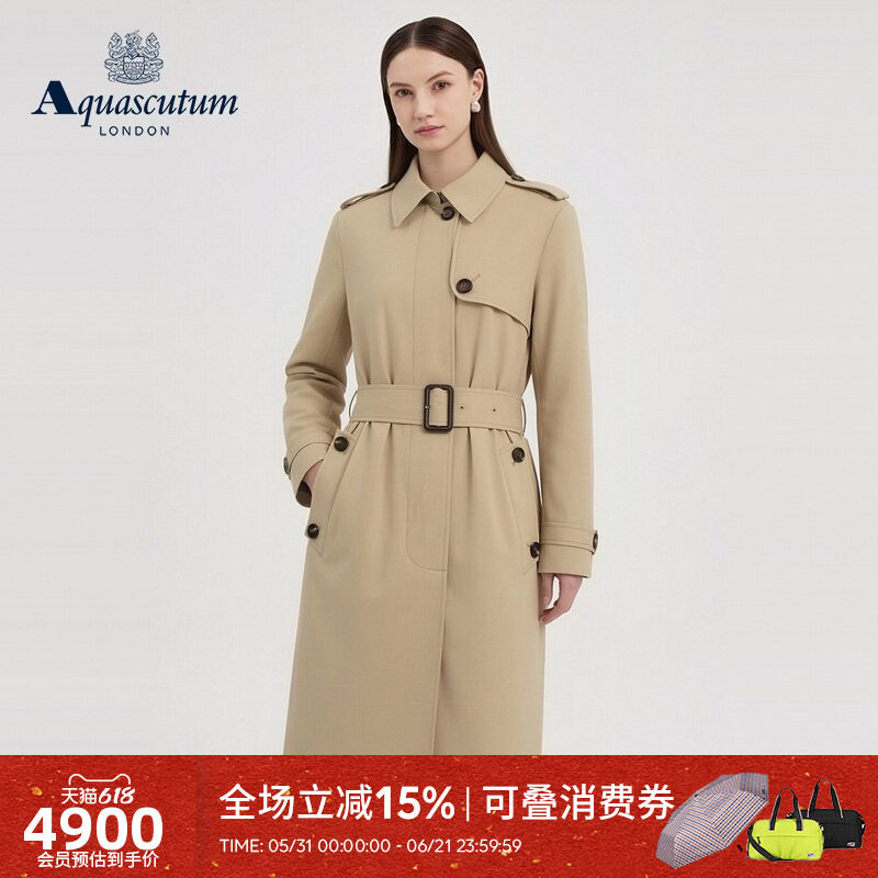 Aquascutum/雅格狮丹2026春夏新品女士经典英伦时尚商务风衣外套