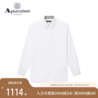 Aquascutum/雅格狮丹春夏新品字母男士休闲长袖衬衫Q4939EM03A