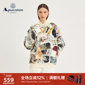 Aquascutum 雅格狮丹春夏新男女同款 情侣海报卫衣气质