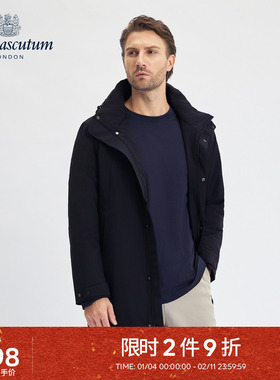 Aquascutum/雅格狮丹秋冬新品时尚男士连帽保暖羽绒服Q50J7EM1A1
