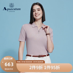 POLO衫 Aquascutum 半拉链短袖 雅格狮丹2025春夏新品 女士简约时尚