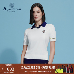 混纺针织T恤POLO衫 女士翻领短袖 雅格狮丹2025春夏新品 Aquascutum