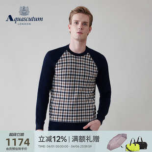 针织衫 Aquascutum Q5067EM031 格纹长袖 男士 雅格狮丹秋冬新品 时尚