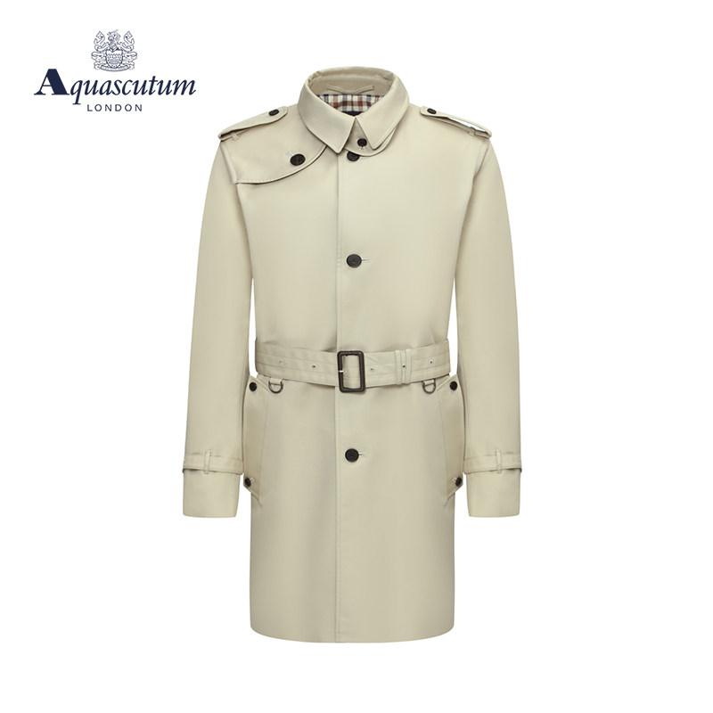 Aquascutum/雅格狮丹秋冬新款立领上衣棉质男外套风衣Q4901EM031