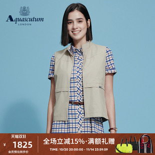 休闲背心马甲外套 女易打理时尚 Aquascutum 雅格狮丹2025春夏新品