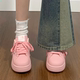 女2025秋冬季 新款 韩版 回力蜜桃粉色德训鞋 原创小众板鞋 子百搭学生