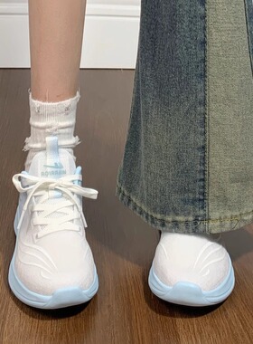 回力女鞋2025春季新款网面透气休闲鞋厚底百搭减震软底运动跑鞋女