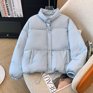 冬季女短款立领加厚面包服