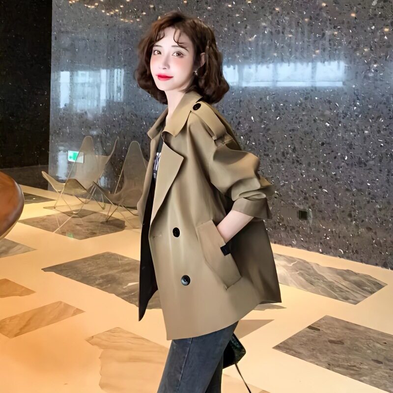 薄款百搭风衣女短款春夏款宽松休闲中长款大衣小个子时尚气质外套