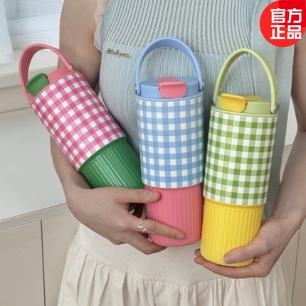 世大家保温杯女生高颜值带茶仓大容量吸管水杯新款不锈钢冰霸杯子