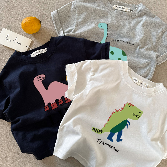 纯棉童装夏季短袖t恤恐龙宝宝