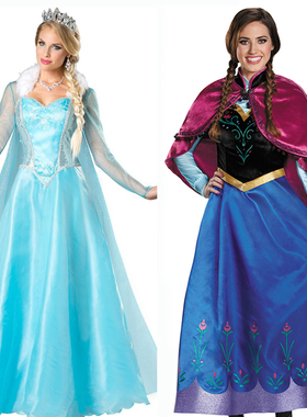 万圣节女frozen冰雪奇缘成人安娜公主裙cosplay动漫anna演出服装