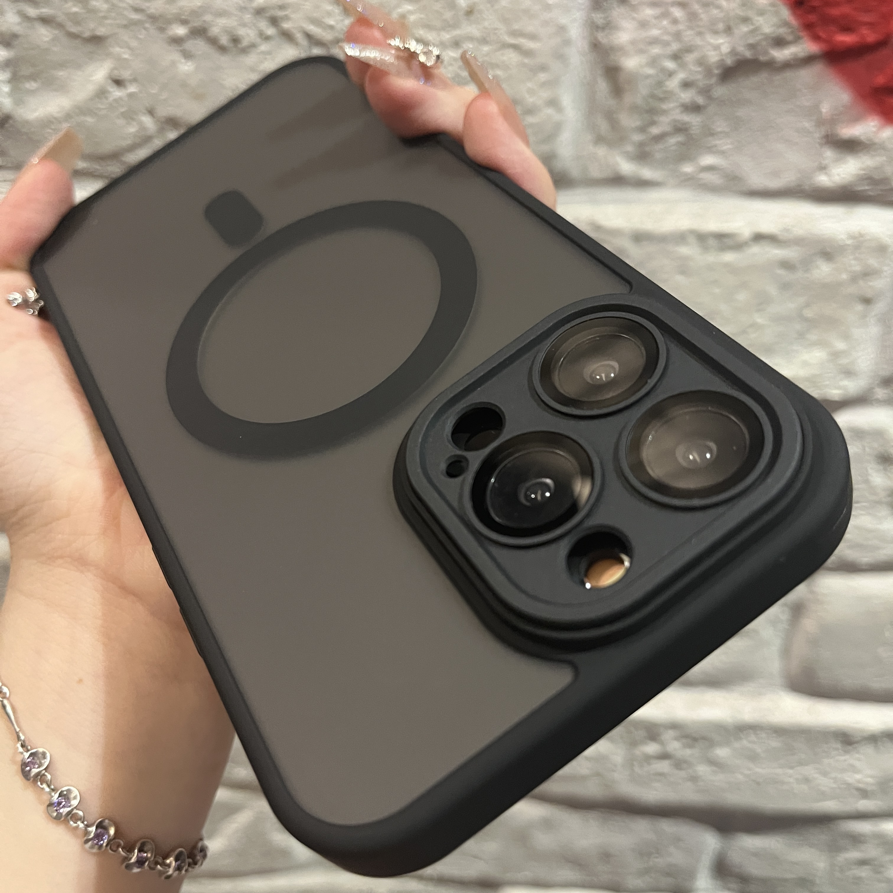 磨砂肤感黑适用苹果14promax手机壳新款iPhone13磁吸无线充电12pro简约纯色15全包防摔11magsafe保护套男女软