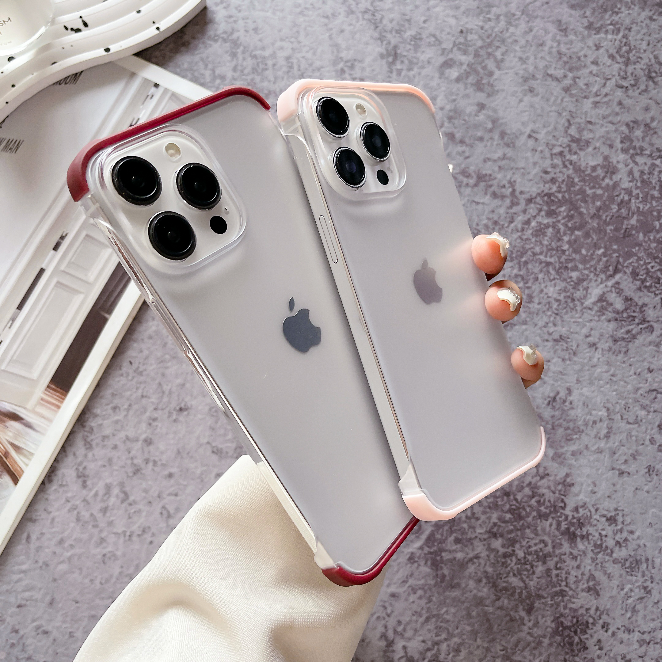 超薄无边框散热适用苹果15Pro手机壳iPhone14promax保护套13promax气囊防摔12pm外壳男士女新款高级磨砂简约