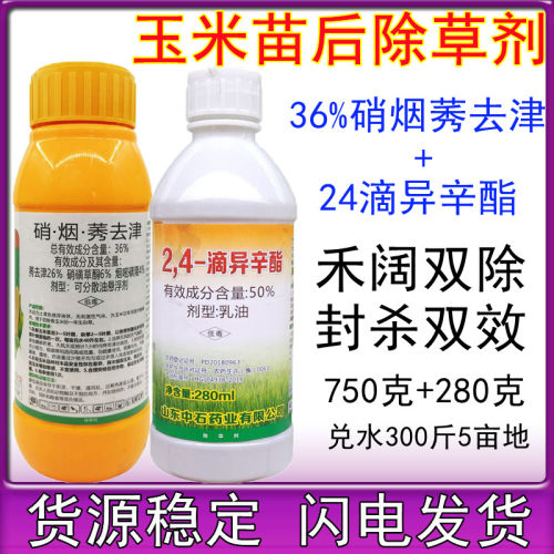 36%硝烟莠去津24滴异辛酯烟嘧磺隆硝磺草酮 玉米田苗后专用除草剂