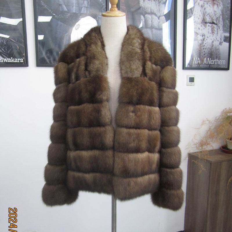 千金风2025新品年轻款紫貂美女短款精工裘皮加工厂店外套用原料实