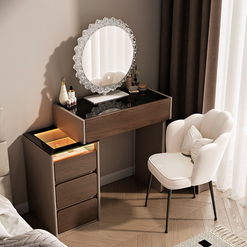 梳妆台现代简约实木卧室小户型中古奶油风床头化妆桌床头柜一体70,住宅家具,梳妆台/桌,淘宝优惠券,粉丝福利购,淘宝优惠卷