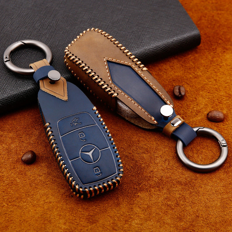 适用奔驰C200L新C级gla200 glc260l E级E300L glk300真皮钥匙包套
