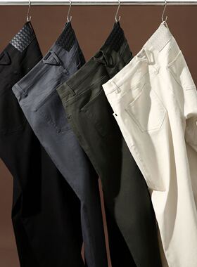 VRASREC天丝长绒棉休闲裤 B V编织风设计高端男士牛仔裤百搭裤子