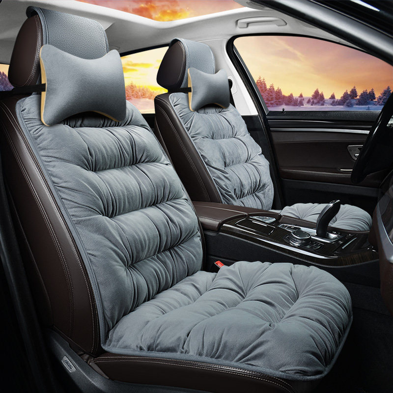 秋冬季毛绒汽车坐垫主驾驶单座全车五座冬款短绒座垫车载座椅垫子
