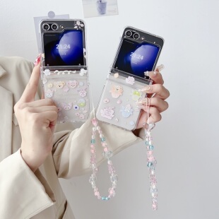 适用三星w24/zflip5/4代w23手机壳zflip3女华为pocket2家族达菲折叠p50pockets保护套OPPOFindN3Flip/N2硬壳