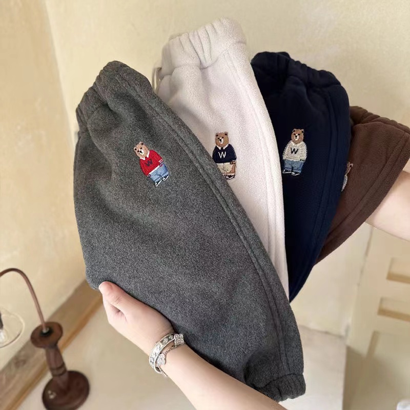 加绒加厚长裤棉小熊卫裤