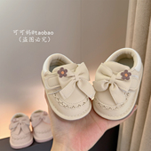 软胶底叫叫学步鞋 秋季 子女宝宝可爱蝴蝶结公主皮鞋 2岁婴幼儿鞋