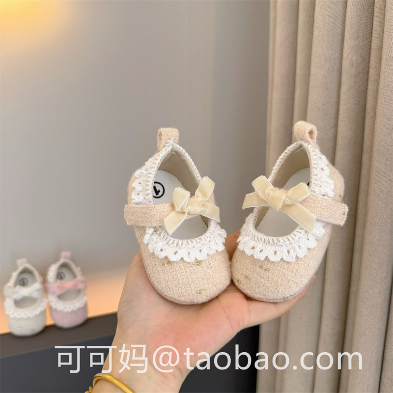 春秋新生婴儿0-1岁6-12个月女宝宝百天周岁小香风棉布公主学步鞋,童鞋/婴儿鞋/亲子鞋,学步鞋,淘宝优惠券,粉丝福利购,淘宝优惠卷