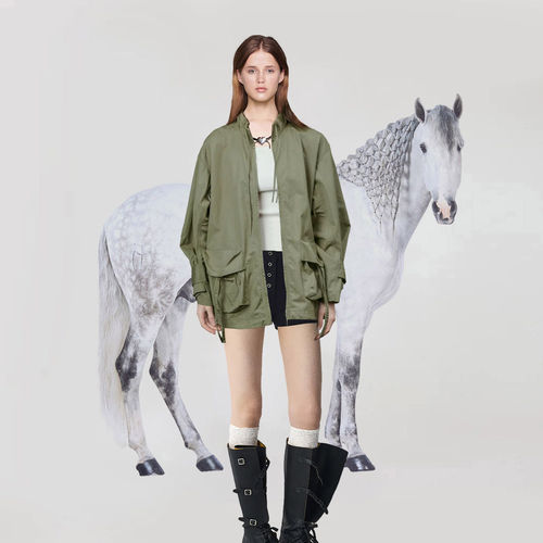 【现货发】赵露思同款军绿色风衣