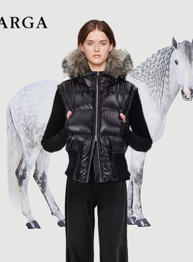 易梦玲同款黑色可拆卸毛领连帽短款羽绒服女2025冬季修身保暖外套