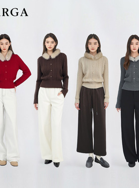 GARGA老钱风红色毛领毛衣女2025新款秋冬季高级感针织衫显瘦上衣