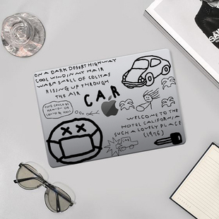 简约个性欧美小众加州旅馆笔记本电脑保护壳适用苹果Macbook保护套case原版air13.6M5 Pro14/13.3极简M2 16寸