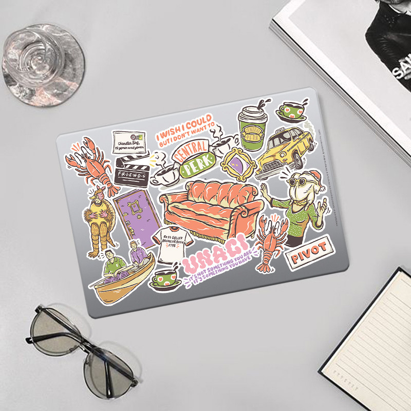 小众美式怀旧复古老友记笔记本电脑保护壳适用苹果MACBOOK CASE M4 Pro13/14 m2 Air13.6  M3 16.2/15.3 m3