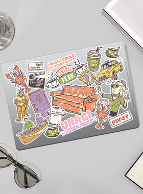 小众美式怀旧复古老友记笔记本电脑保护壳适用苹果MACBOOK CASE M4 Pro13/14 m2 Air13.6  M3 16.2/15.3 m3