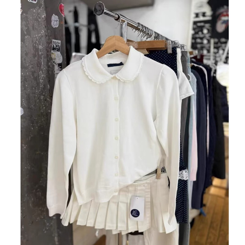 BM纯棉娃娃领针织开衫