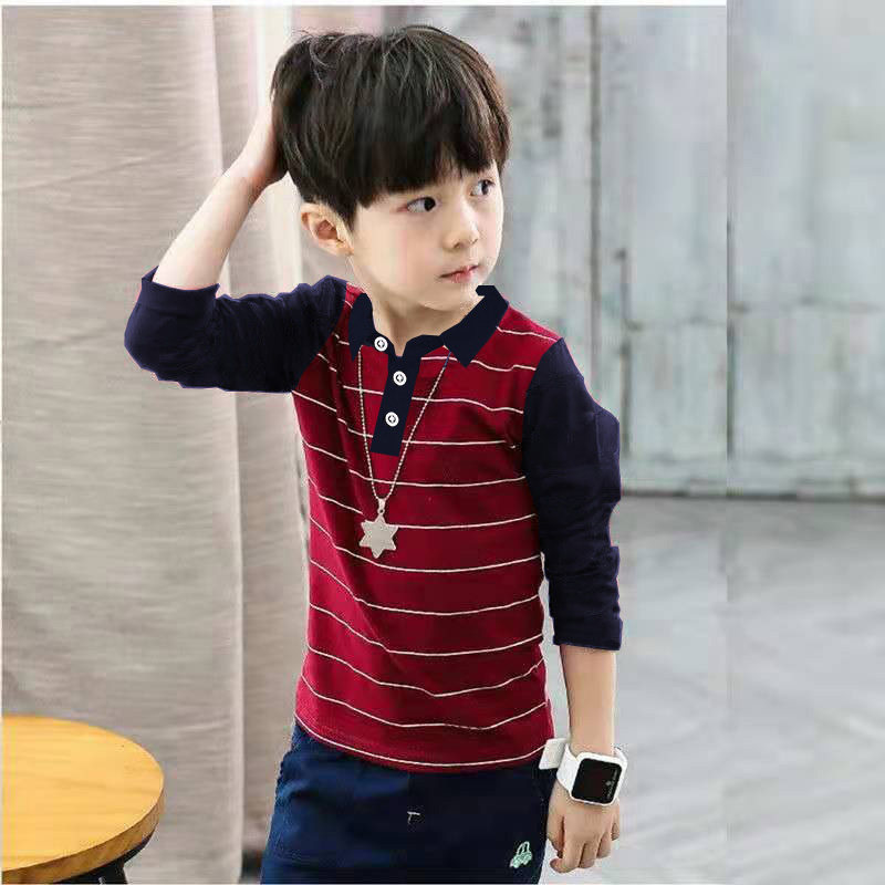 童装翻领春秋纯棉儿童长袖条纹t恤新款中大童上衣纯棉圆领童装男,童装/婴儿装/亲子装,T恤,淘宝优惠券,粉丝福利购,淘宝优惠卷