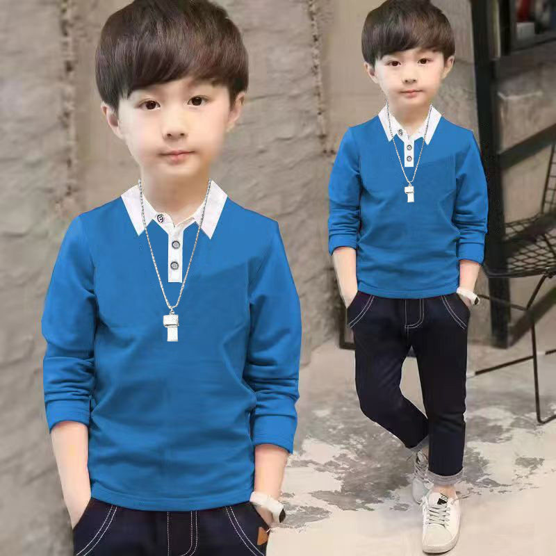 童装男童长袖翻领T恤春秋新款中大童上衣纯棉条纹圆领薄款打底衫,童装/婴儿装/亲子装,T恤,淘宝优惠券,粉丝福利购,淘宝优惠卷