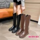 闺蜜都说好看 隐形增高不过膝长靴 33码 厚底骑士靴高筒瘦瘦靴女