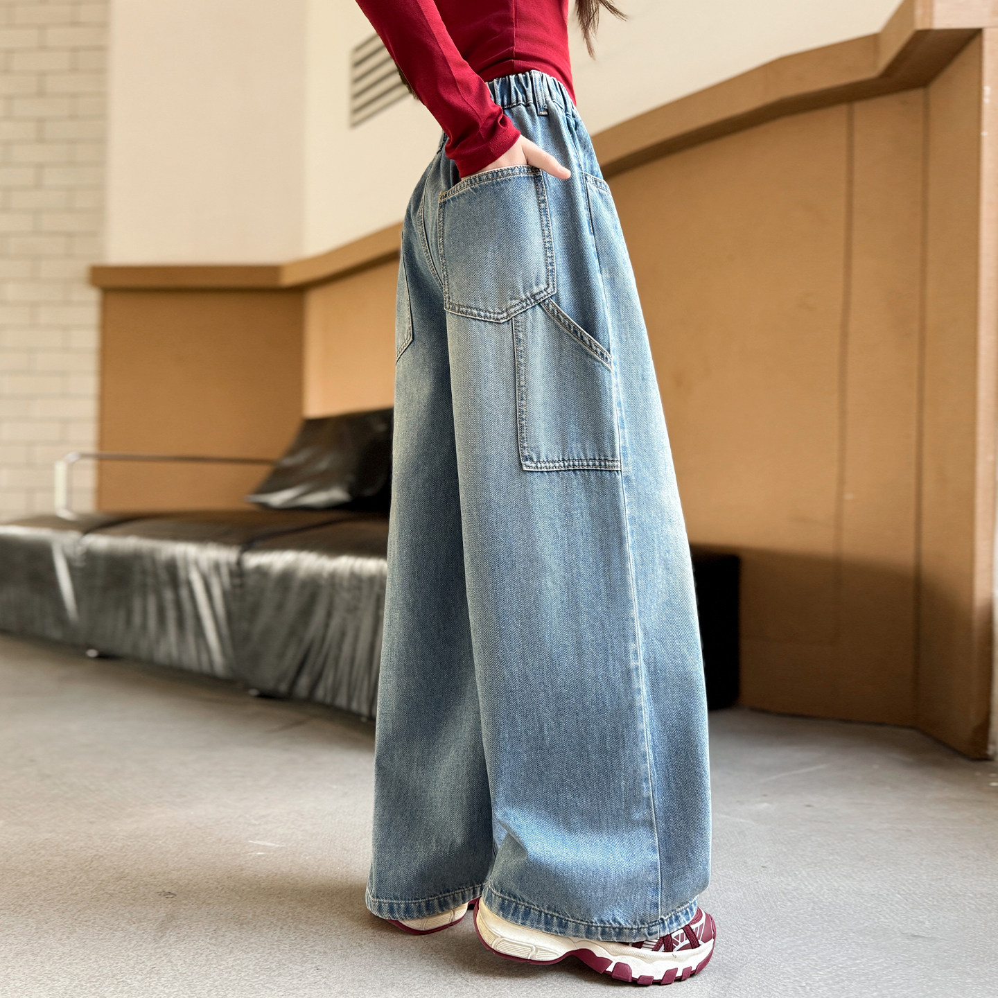 女童牛仔裤春秋2026新款春洋气中大童时髦阔腿裤儿童裤子网红外穿,童装/婴儿装/亲子装,裤子,淘宝优惠券,粉丝福利购,淘宝优惠卷