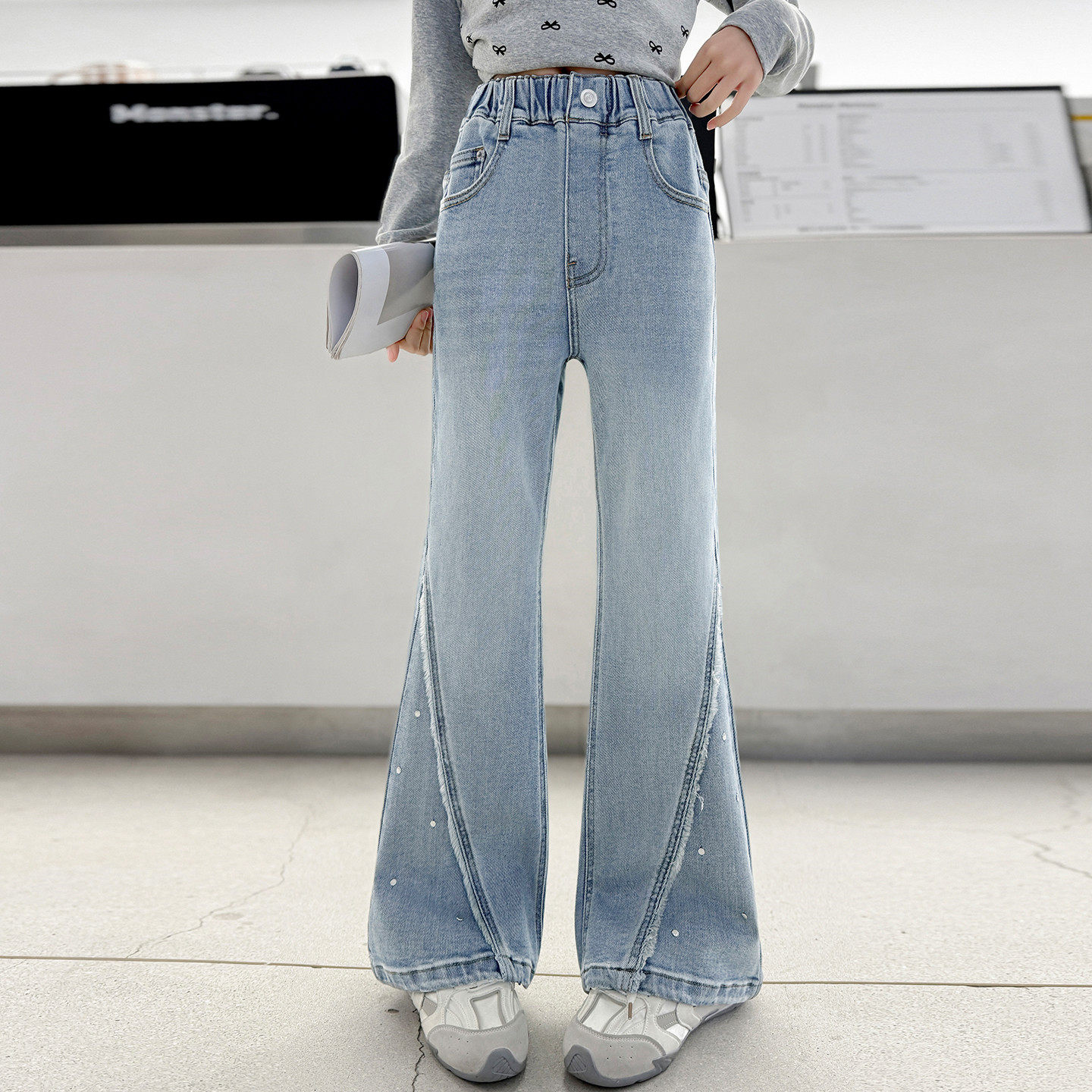 女童裤子春秋洋气儿童弹力喇叭裤时髦外穿2026新款女孩好看牛仔裤,童装/婴儿装/亲子装,裤子,淘宝优惠券,粉丝福利购,淘宝优惠卷