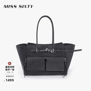 单肩包女袢带装 新款 饰手提托特包通勤高级感 Sixty2025秋季 Miss