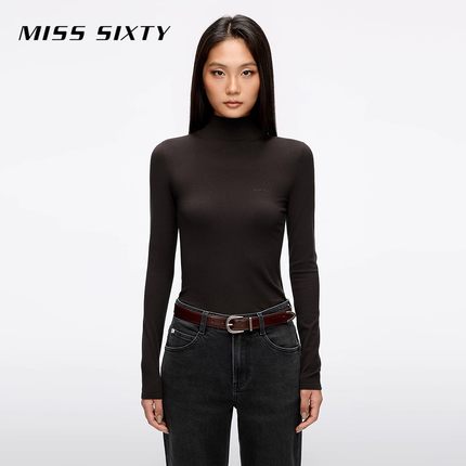 【七七酱直播间】Miss Sixty2025秋季新款针织衫女高领长袖上衣
