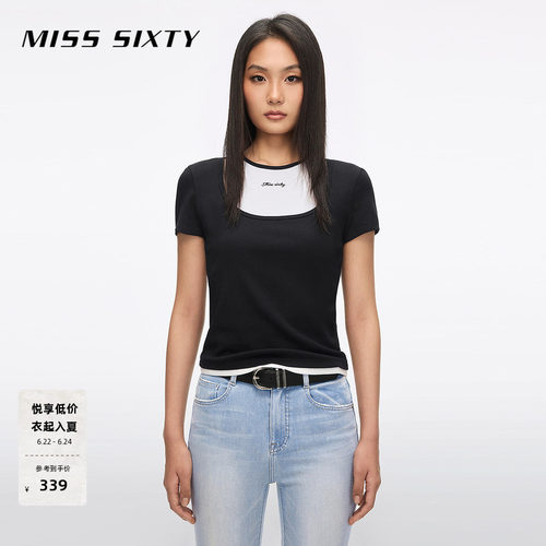 MissSixty假两件刺绣T恤